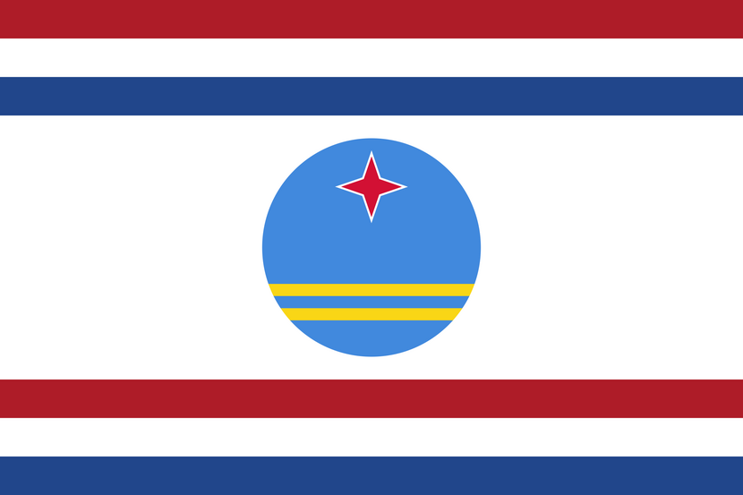 De onderscheidingsvlag van de Gouverneur van Aruba